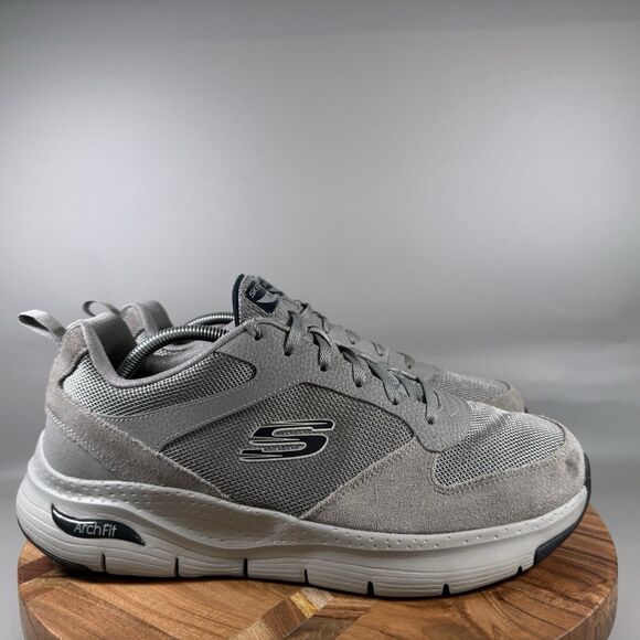 Skechers Arch Fit Servitica Sneaker Mens 11.5 4E Grey‎ Shoes Sneakers Atheltic - Picture 1 of 8